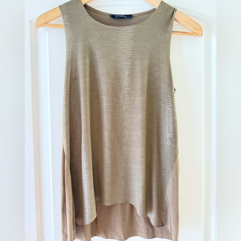 Olive green snake print sleeveless top